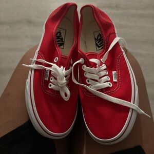 Vans Red and White Women's Sneakers